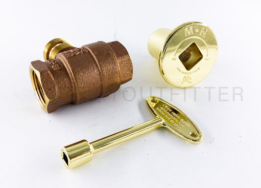 High Capacity Straight Manual Ball Valve with Brass Flange