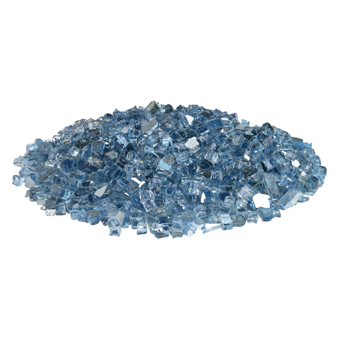 Pacific Blue Reflective Fire Glass 1/4"