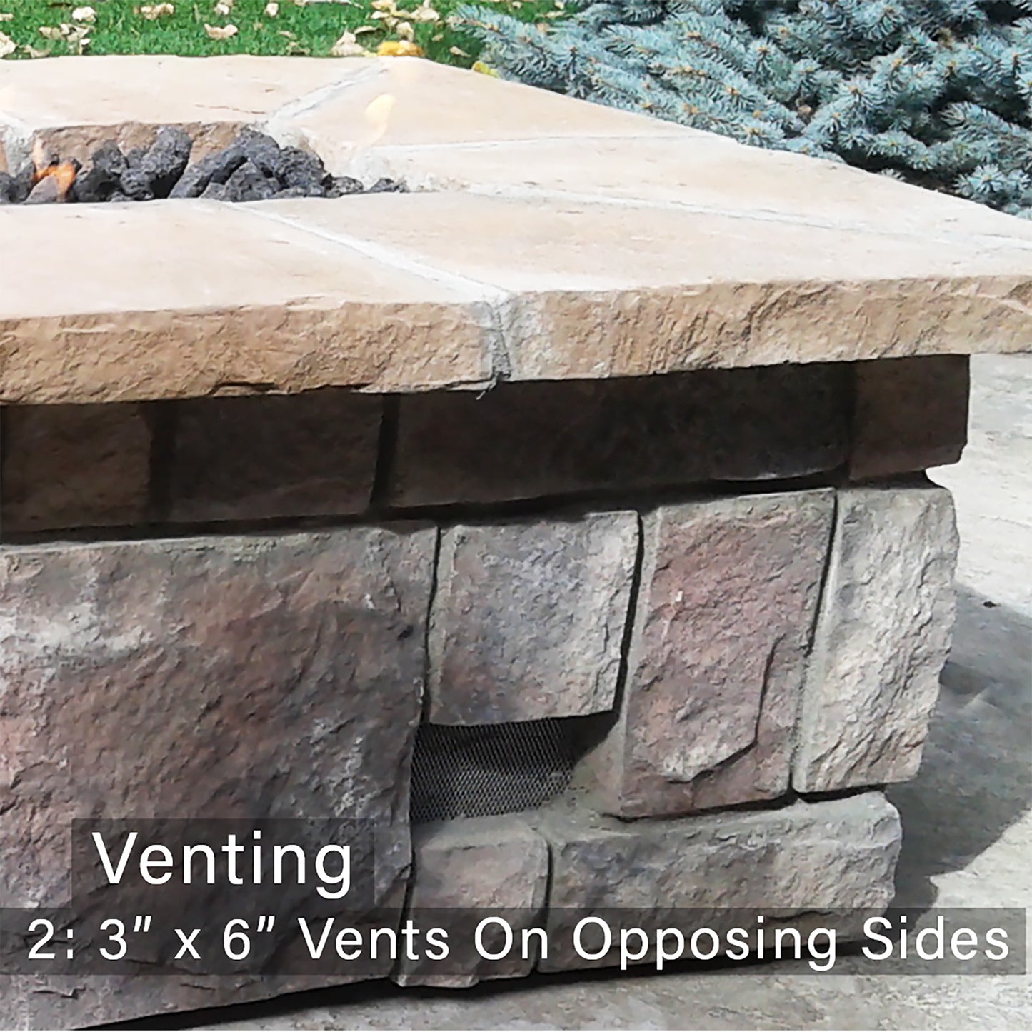 36″ Octagon Custom Stone Gas Fire Pit