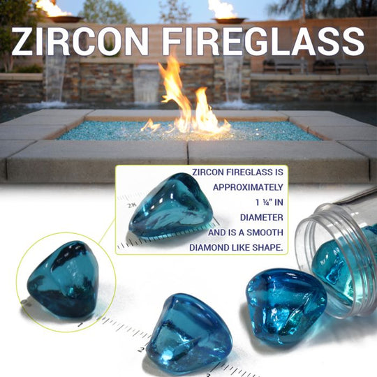 Zircon Coastal Blue Luster Fire Glass